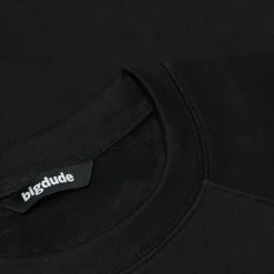 Outlet Bigdude Embroidered Crew Neck Jumper Black Sweatshirts & Cardigans
