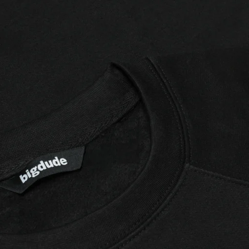 Outlet Bigdude Embroidered Crew Neck Jumper Black Sweatshirts & Cardigans