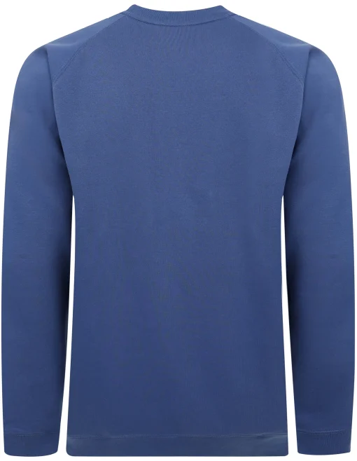 Discount Bigdude Embroidered Crew Neck Jumper Deep Blue Tall Sweatshirts