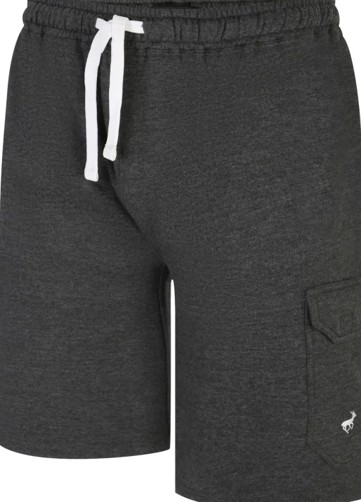 Sale Bigdude Fleece Cargo Shorts Charcoal Shorts