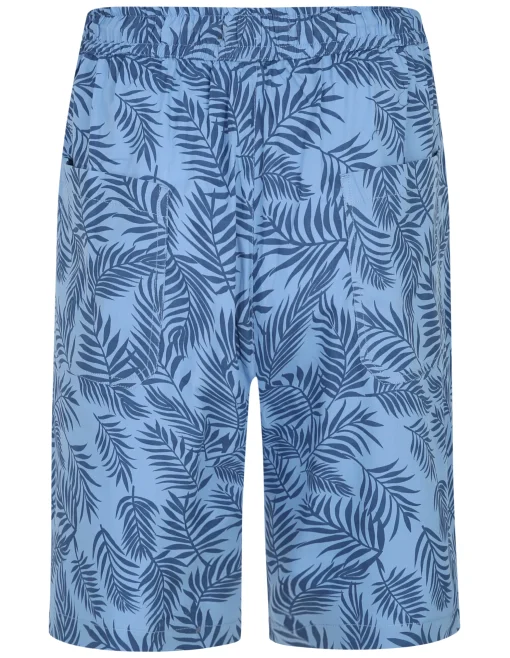 New Bigdude Floral Print Cotton Shorts Blue Shorts