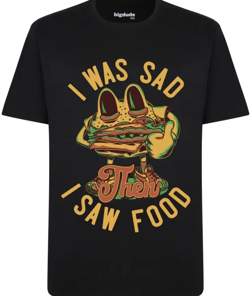Outlet Bigdude Food Print T-Shirt Black T-shirts