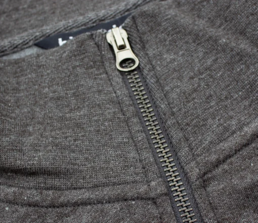 New Bigdude Funnel Neck Full Zip Sweatshirt Charcoal Sweatshirts & Cardigans