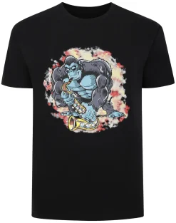 Outlet Bigdude Gorilla Print T-Shirt Black Tall T-shirts