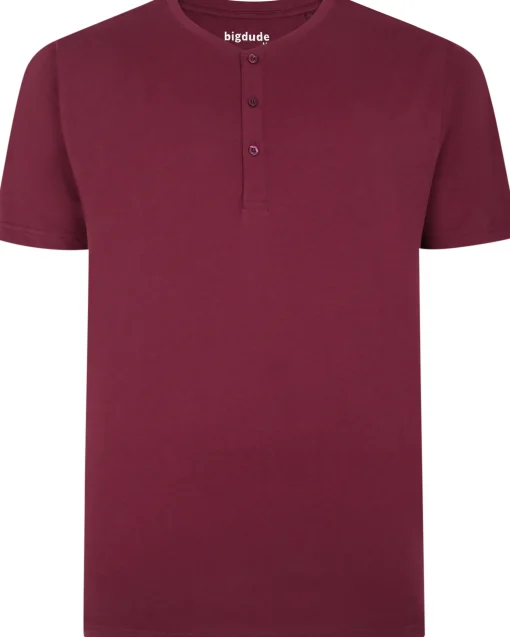 New Bigdude Grandad T-Shirt Burgundy T-shirts