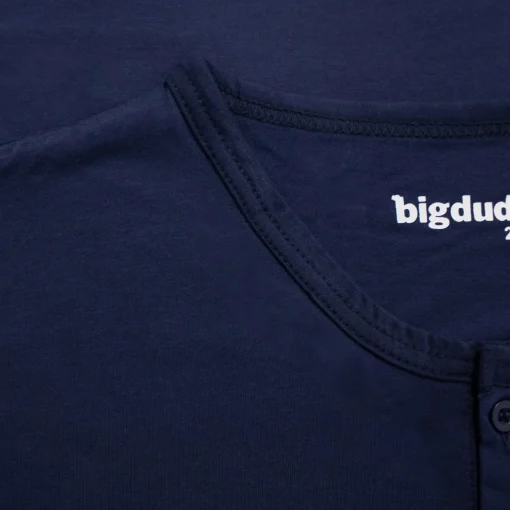 Fashion Bigdude Grandad T-Shirt Navy T-shirts