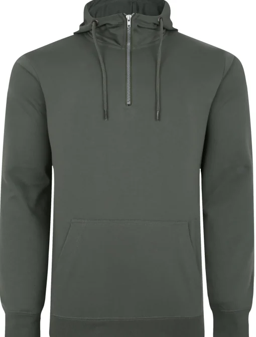 Best Bigdude Lightweight Half Zip Hoody Sage Green Hoodies