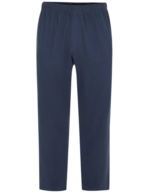 Fashion Bigdude Lightweight Jersey Open Hem Joggers Navy Sweatpants