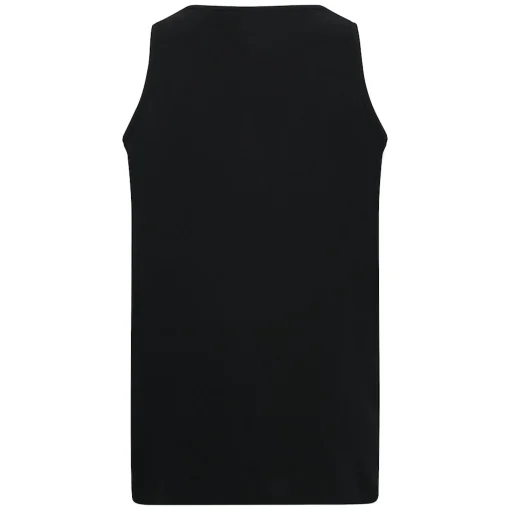 Fashion Bigdude Lightweight Summer Print Vest Black Tall Tank Tops
