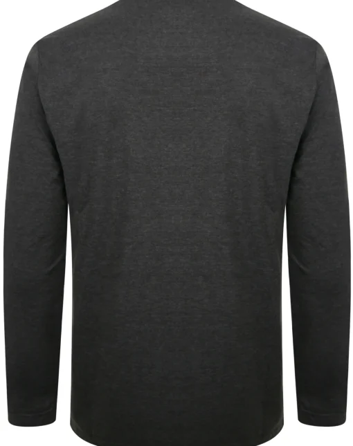 Fashion Bigdude Long Sleeve Marl T-Shirt Charcoal T-shirts