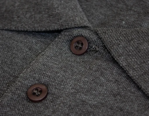 New Bigdude Long Sleeve Polo Shirt Charcoal Marl Polo Shirts