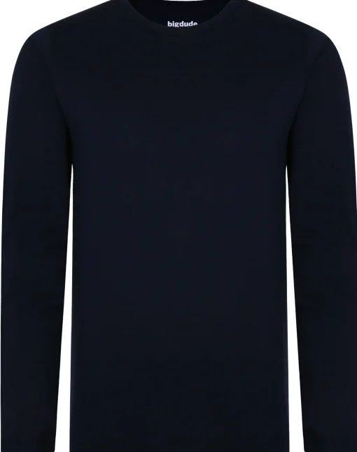 Best Bigdude Long Sleeve T-Shirt Navy Tall T-shirts