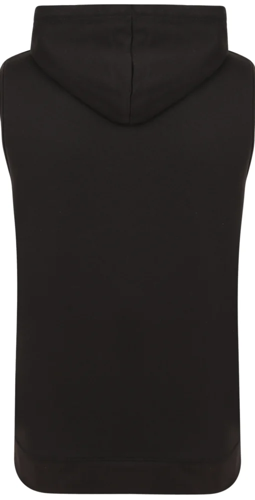 Fashion Bigdude Loop Back Sleeveless Hoody Black Tall Hoodies