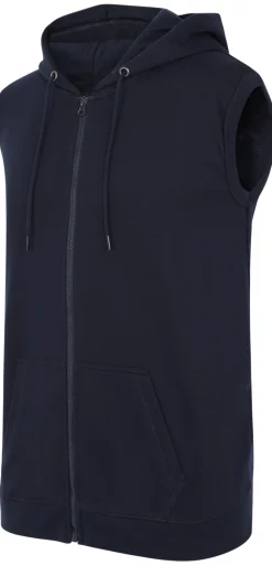 Sale Bigdude Loop Back Sleeveless Hoody Navy Tall Hoodies