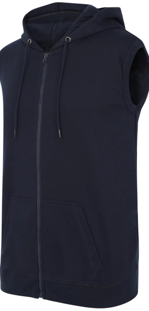 Sale Bigdude Loop Back Sleeveless Hoody Navy Tall Hoodies