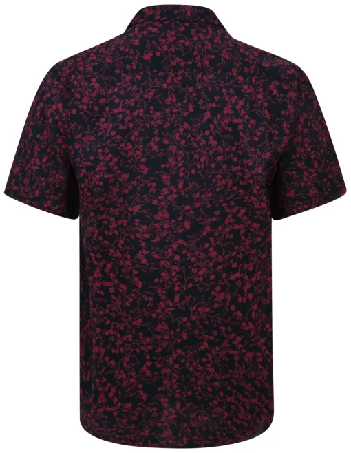 New Bigdude Meadow Viscose Relaxed Collar Shirt Navy Tall Casual Shirts