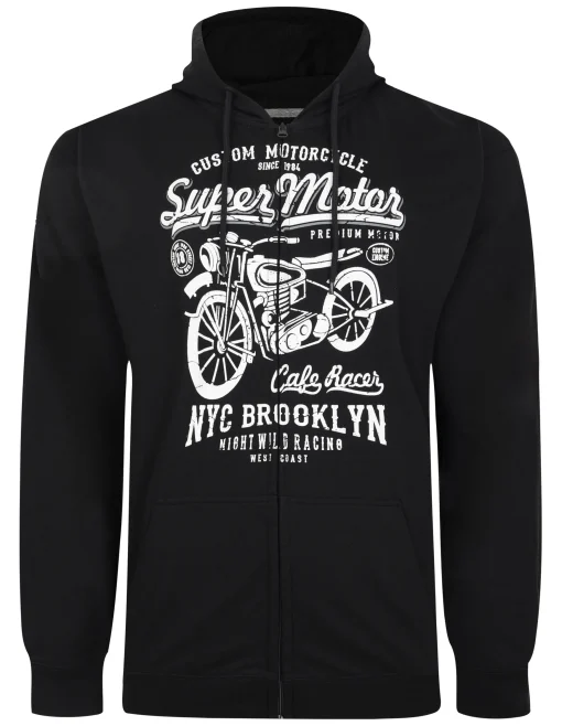 Outlet Bigdude Motorcycle Print Hoody Black Hoodies
