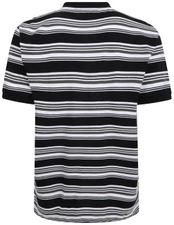 New Bigdude Multi Striped Pique Polo Charcoal Polo Shirts
