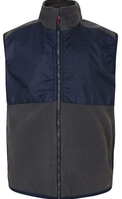 Hot Bigdude Nylon Polar Fleece Gilet Navy/Charcoal Coats & Jackets