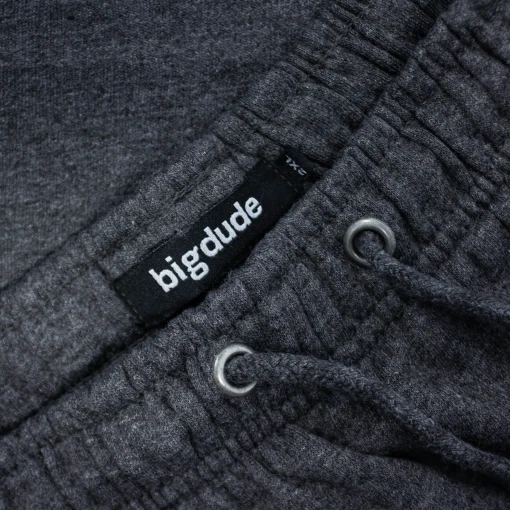 Hot Bigdude Open Hem Joggers Charcoal Sweatpants