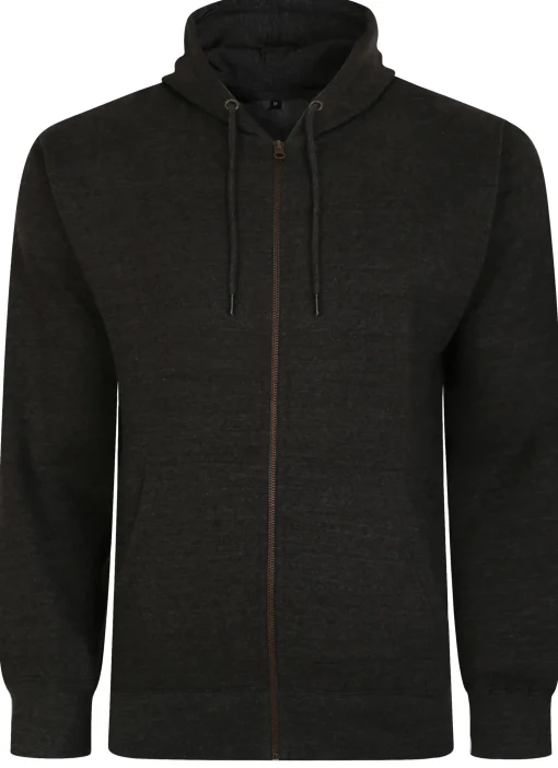Fashion Bigdude Original Full Zip Hoody Charcoal Tall Hoodies