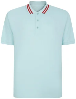 Best Bigdude Pique Polo With Chunky Tipping Turquoise Polo Shirts