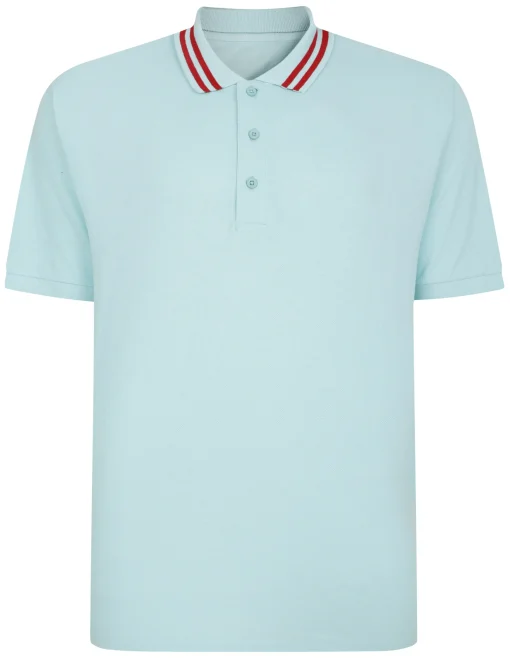 Best Bigdude Pique Polo With Chunky Tipping Turquoise Polo Shirts