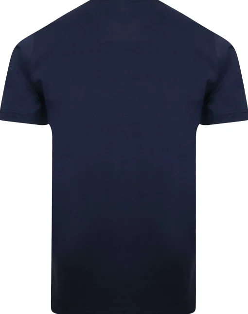 Outlet Bigdude Plain Crew Neck T-Shirt With Pocket Navy T-shirts