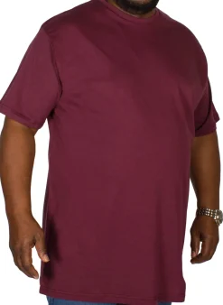 New Bigdude Plain Crew Neck T-Shirt Burgundy T-shirts