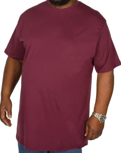 New Bigdude Plain Crew Neck T-Shirt Burgundy T-shirts