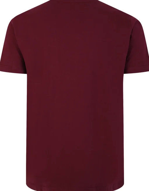 New Bigdude Plain Crew Neck T-Shirt Burgundy T-shirts