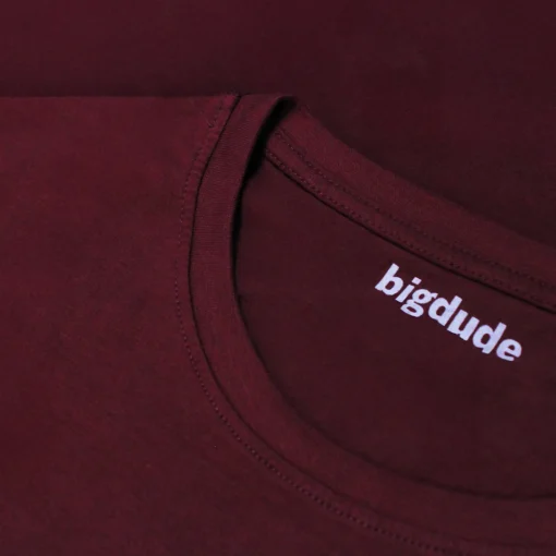 New Bigdude Plain Crew Neck T-Shirt Burgundy T-shirts