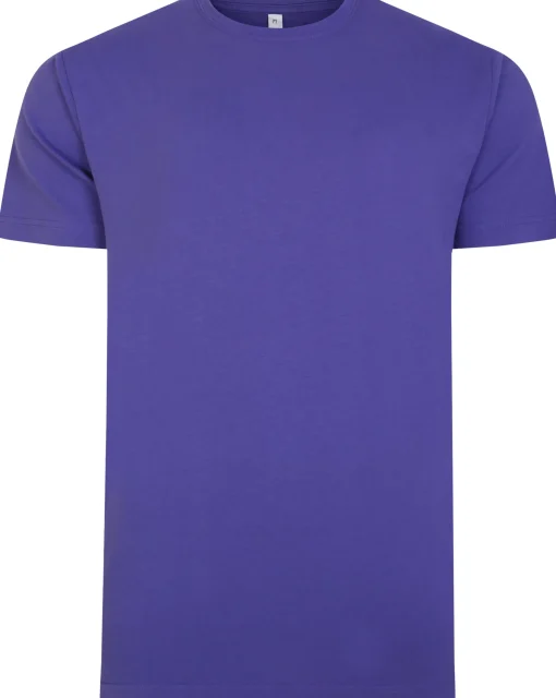 Fashion Bigdude Plain Crew Neck T-Shirt Violet T-shirts