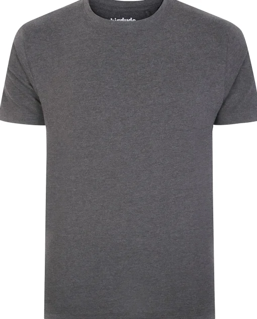 Hot Bigdude Plain Crew Neck T-Shirt Charcoal Pants|Cardigans