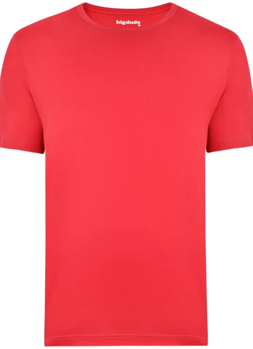 Best Bigdude Plain Crew Neck T-Shirt Red Space Cherry Pants|Cardigans