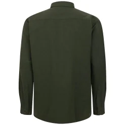 New Bigdude Plain Flannel Long Sleeve Shirt Dark Olive Casual Shirts