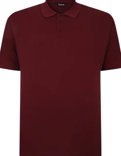 Online Bigdude Plain Polo Shirt Burgundy Polo Shirts