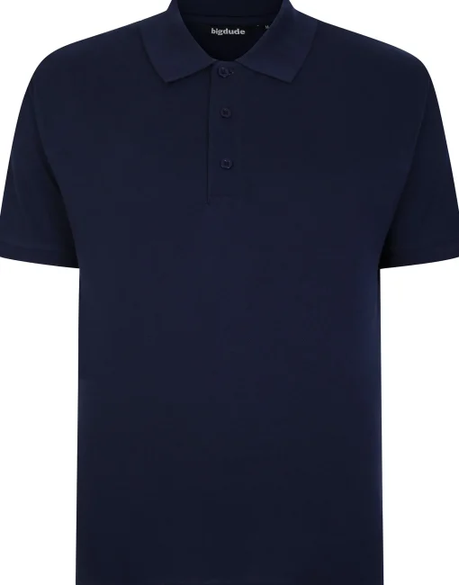 Sale Bigdude Plain Polo Shirt- Navy Polo Shirts