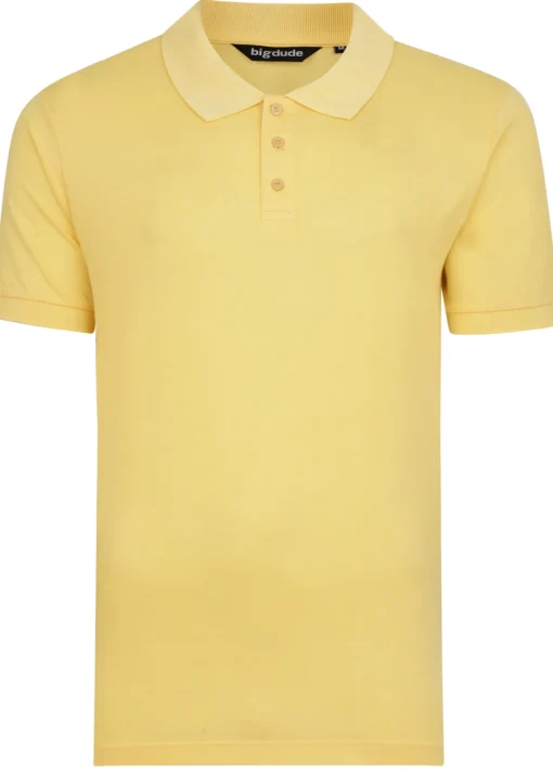 New Bigdude Plain Polo Shirt Yellow Polo Shirts