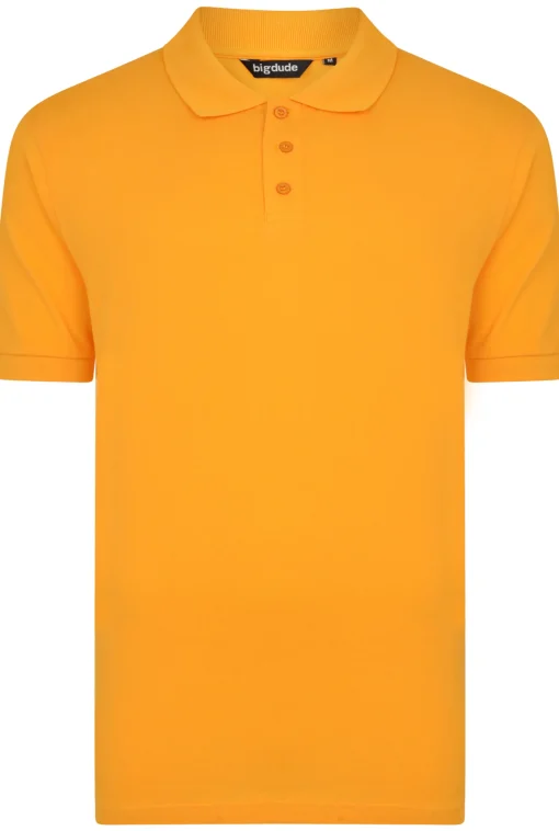 Fashion Bigdude Plain Polo Shirt Orange Polo Shirts