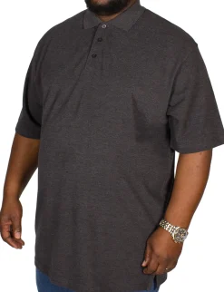 Fashion Bigdude Plain Polo Shirt Charcoal Tall Polo Shirts