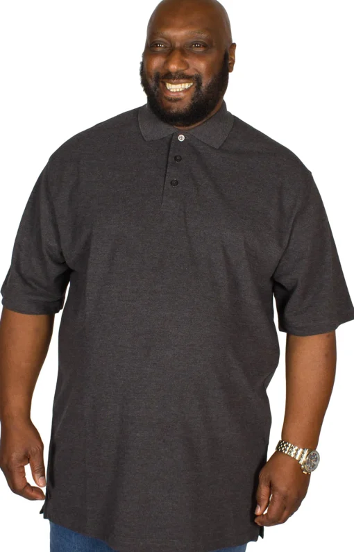 Fashion Bigdude Plain Polo Shirt Charcoal Tall Polo Shirts