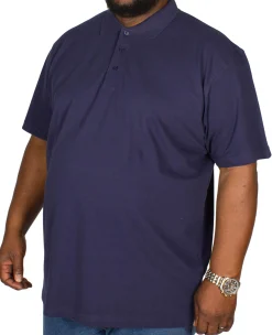 Clearance Bigdude Plain Polo Shirt Navy Tall Polo Shirts