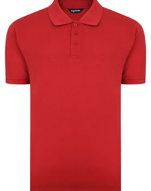 Best Bigdude Plain Polo Shirt Pepper Red Tall Polo Shirts