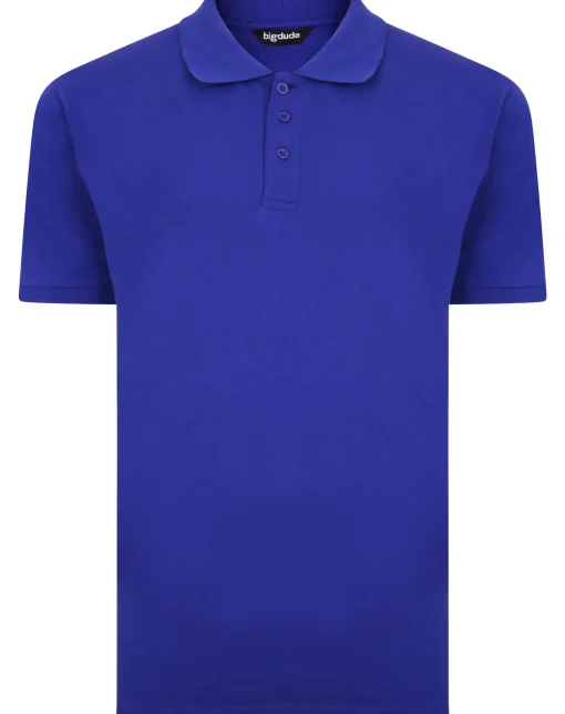 Discount Bigdude Plain Polo Shirt Cobalt Blue Tall Polo Shirts