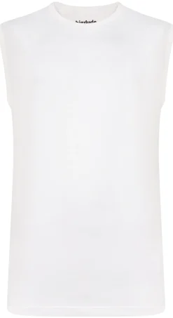 Clearance Bigdude Plain Sleeveless T-Shirt White Tall Tank Tops|T-shirts