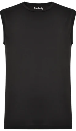 Sale Bigdude Plain Sleeveless T-Shirt Black Tall Tank Tops|T-shirts