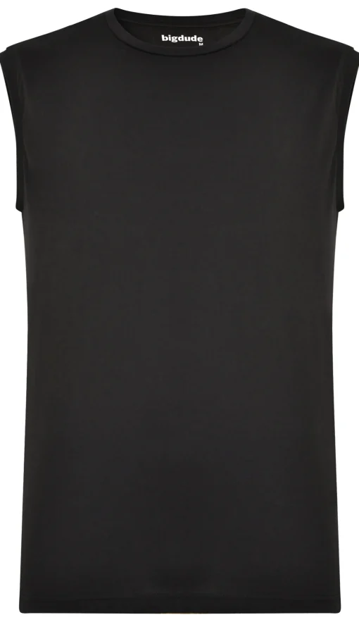 Sale Bigdude Plain Sleeveless T-Shirt Black Tall Tank Tops|T-shirts
