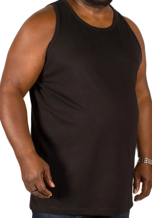 Discount Bigdude Plain Vest Black Tank Tops