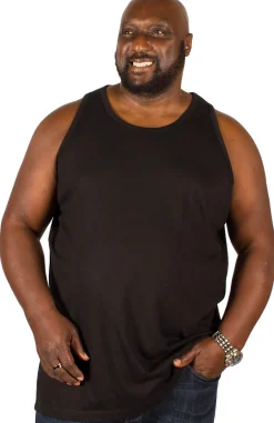 Discount Bigdude Plain Vest Black Tank Tops